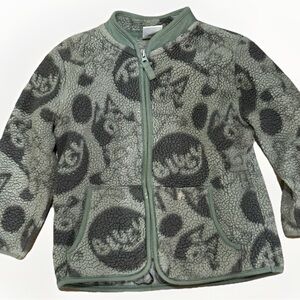 Toddler Bluey Zip Up Fleece 4T Olive Green Sherpa Sweatshirt Jacket Coat